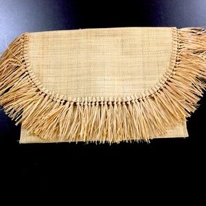 Pink Lily straw clutch purse. New Has tag